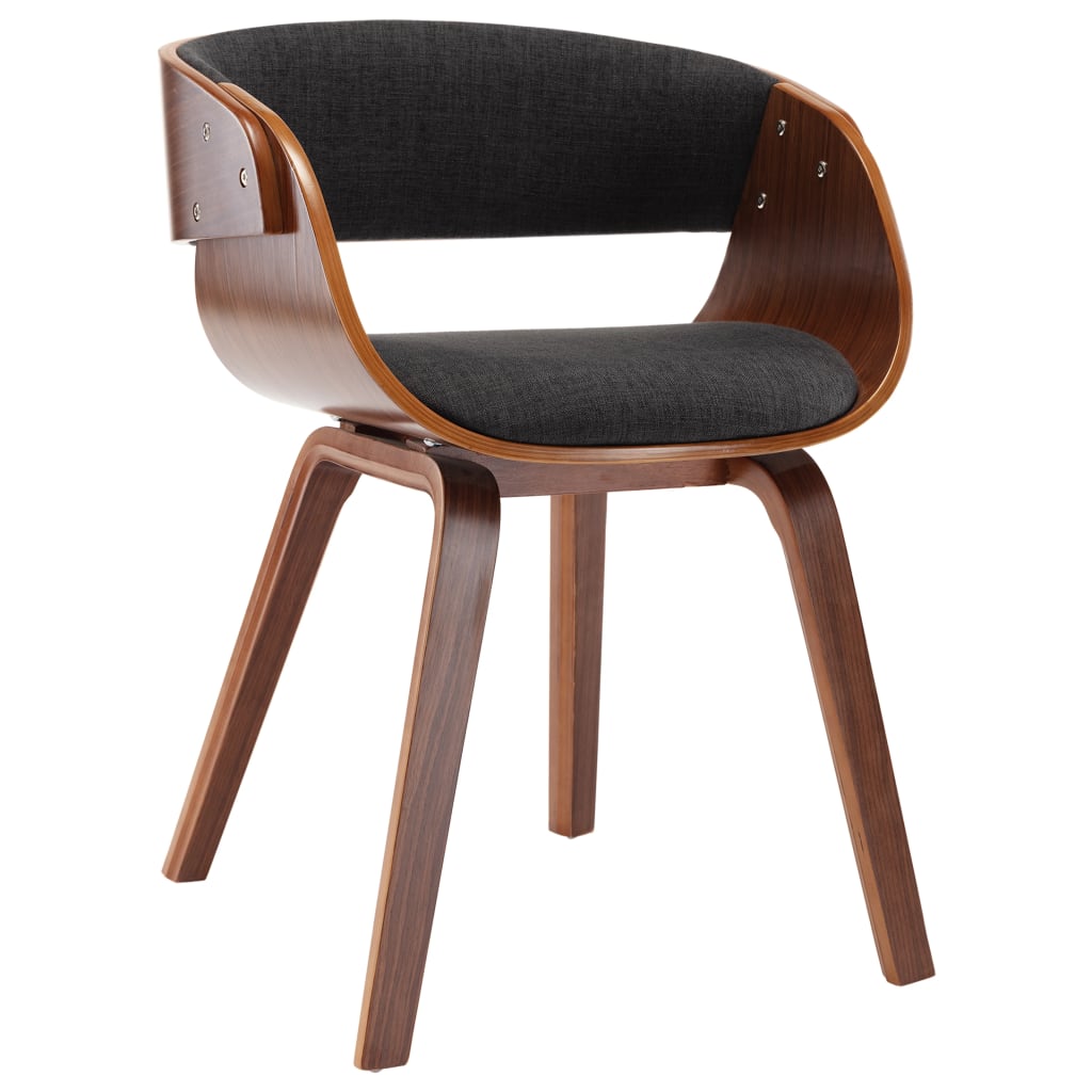 Eetkamerstoel gebogen hout en stof grijs is nu te koop bij PeponiXL, paradijselijk wonen!