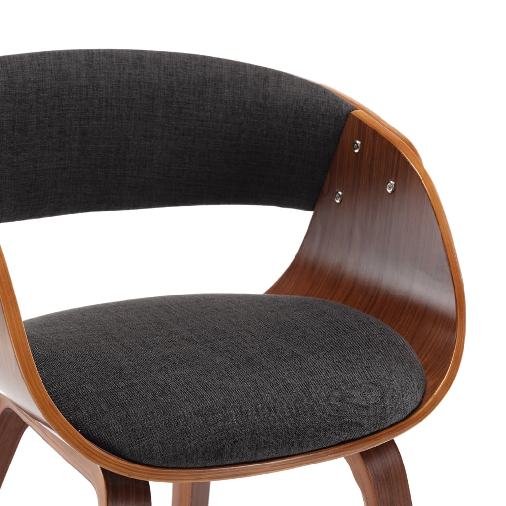 Eetkamerstoel gebogen hout en stof grijs is nu te koop bij PeponiXL, paradijselijk wonen!