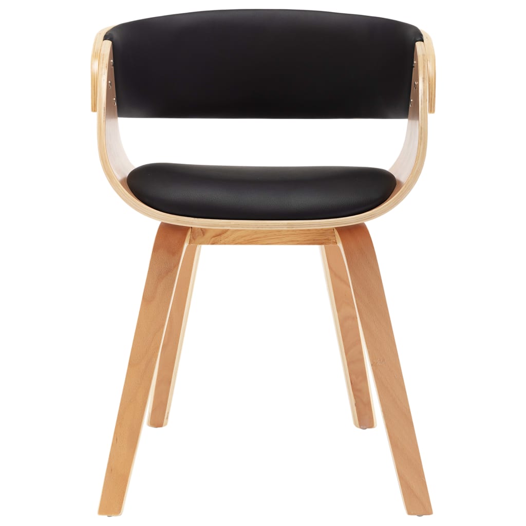 Eetkamerstoel gebogen hout en kunstleer zwart is nu te koop bij PeponiXL, paradijselijk wonen!