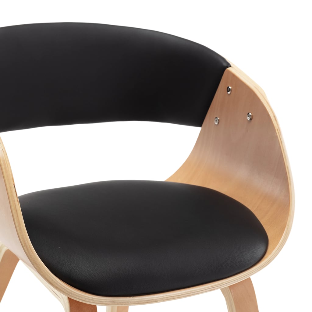 Eetkamerstoel gebogen hout en kunstleer zwart is nu te koop bij PeponiXL, paradijselijk wonen!