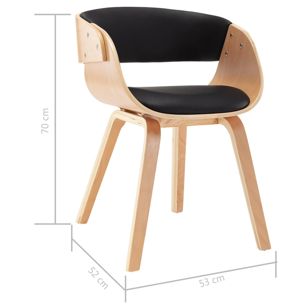 Eetkamerstoel gebogen hout en kunstleer zwart is nu te koop bij PeponiXL, paradijselijk wonen!