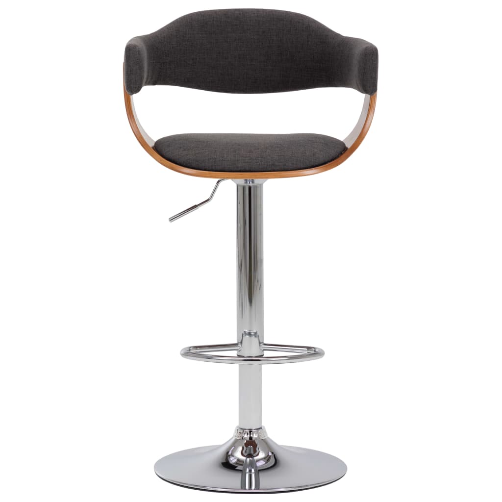 Barkrukken 2 st gebogen hout en stof grijs is nu te koop bij PeponiXL, paradijselijk wonen!