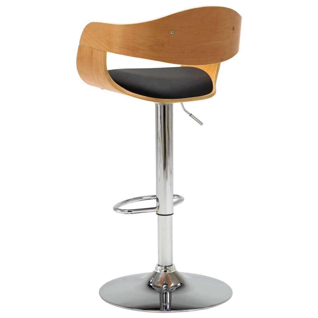 Barkruk gebogen hout en kunstleer zwart is nu te koop bij PeponiXL, paradijselijk wonen!