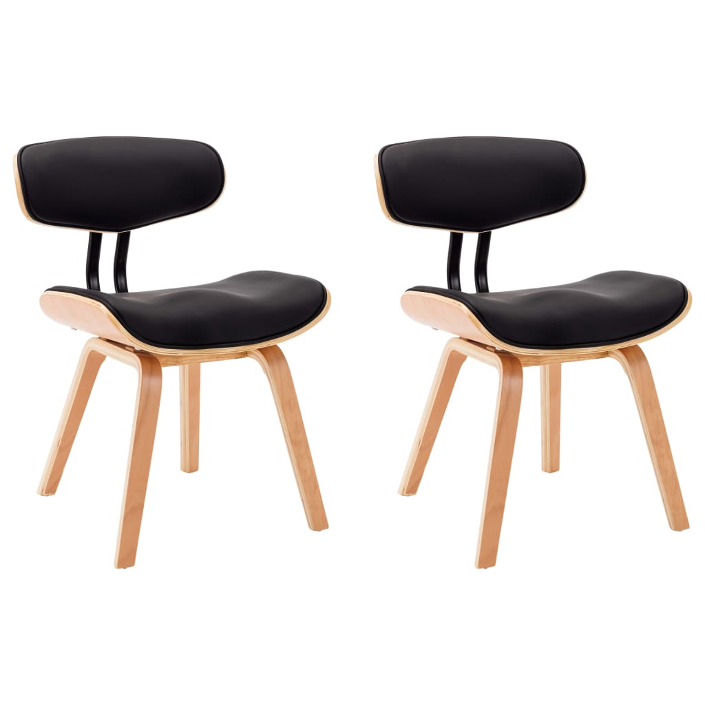Eetkamerstoelen 2 st gebogen hout en kunstleer is nu te koop bij PeponiXL, paradijselijk wonen!