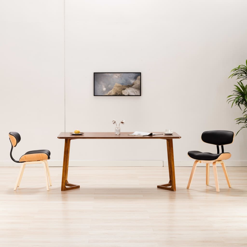 Eetkamerstoelen 2 st gebogen hout en kunstleer is nu te koop bij PeponiXL, paradijselijk wonen!