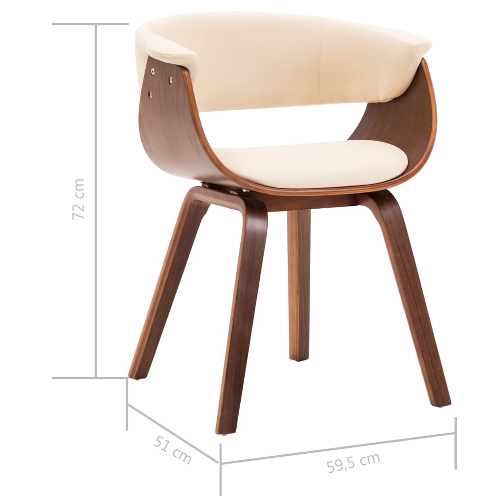 Eetkamerstoel gebogen hout en kunstleer crème is nu te koop bij PeponiXL, paradijselijk wonen!