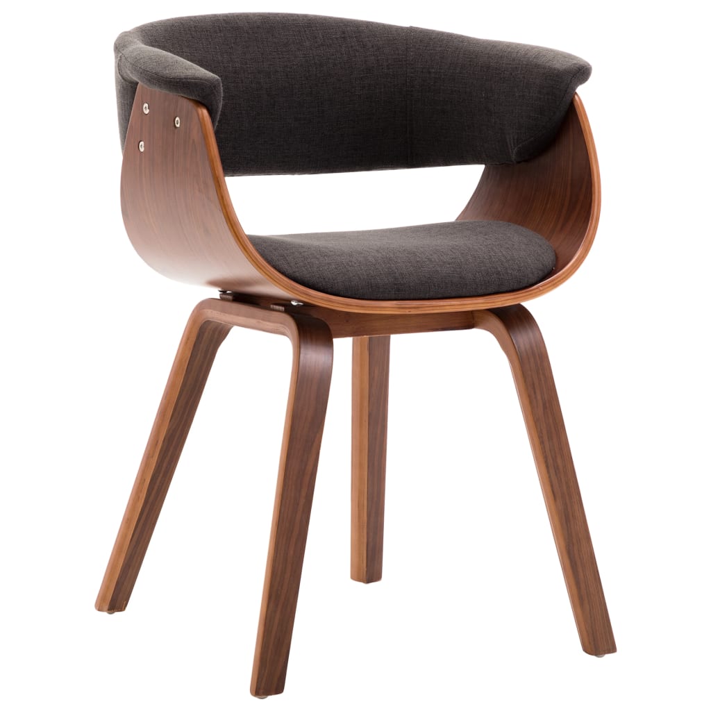 Eetkamerstoel gebogen hout en stof grijs is nu te koop bij PeponiXL, paradijselijk wonen!