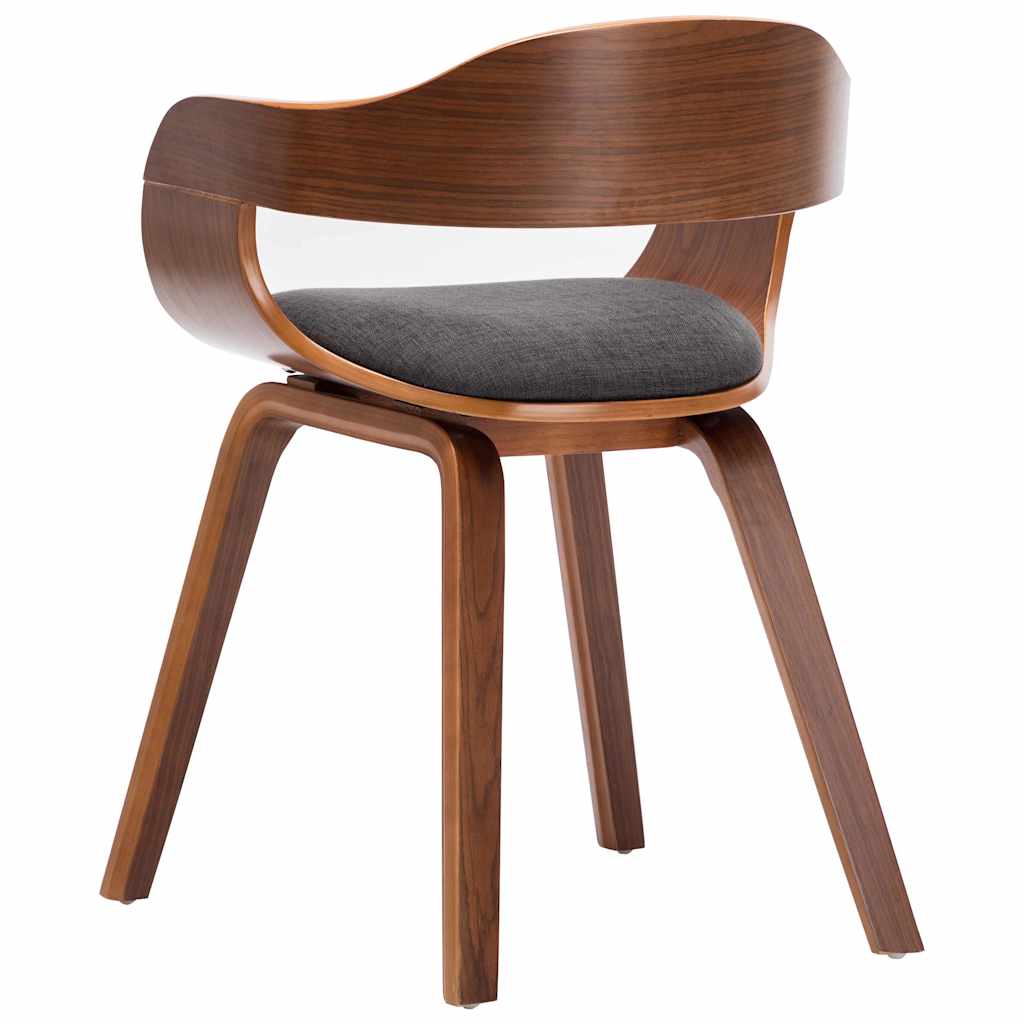 Eetkamerstoel stof en gebogen hout donkergrijs is nu te koop bij PeponiXL, paradijselijk wonen!
