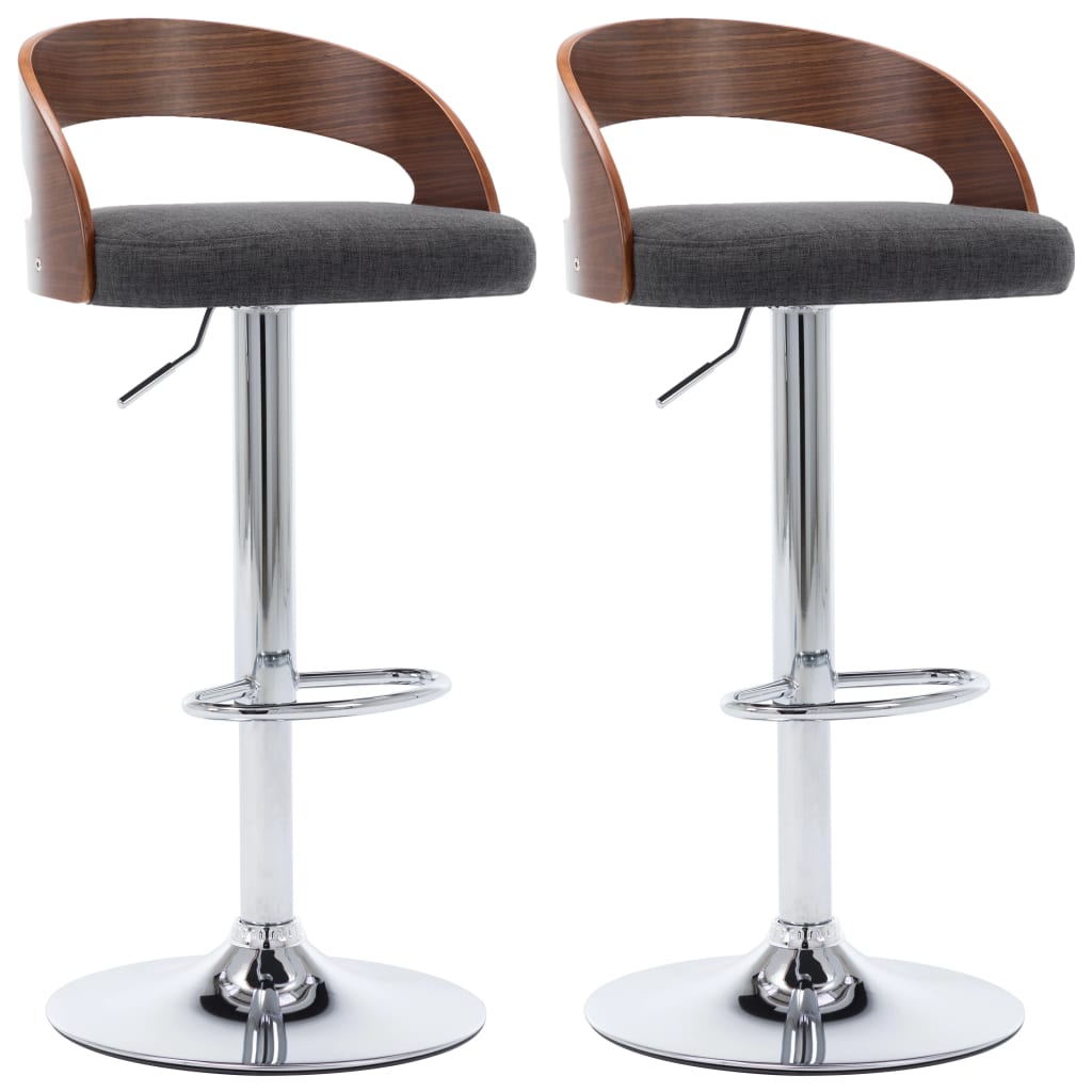 Barkrukken 2 st stof en gebogen hout donkergrijs is nu te koop bij PeponiXL, paradijselijk wonen!