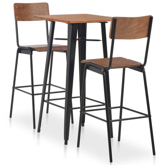 3-delige Barset staal bruin zwart is nu te koop bij PeponiXL, paradijselijk wonen!