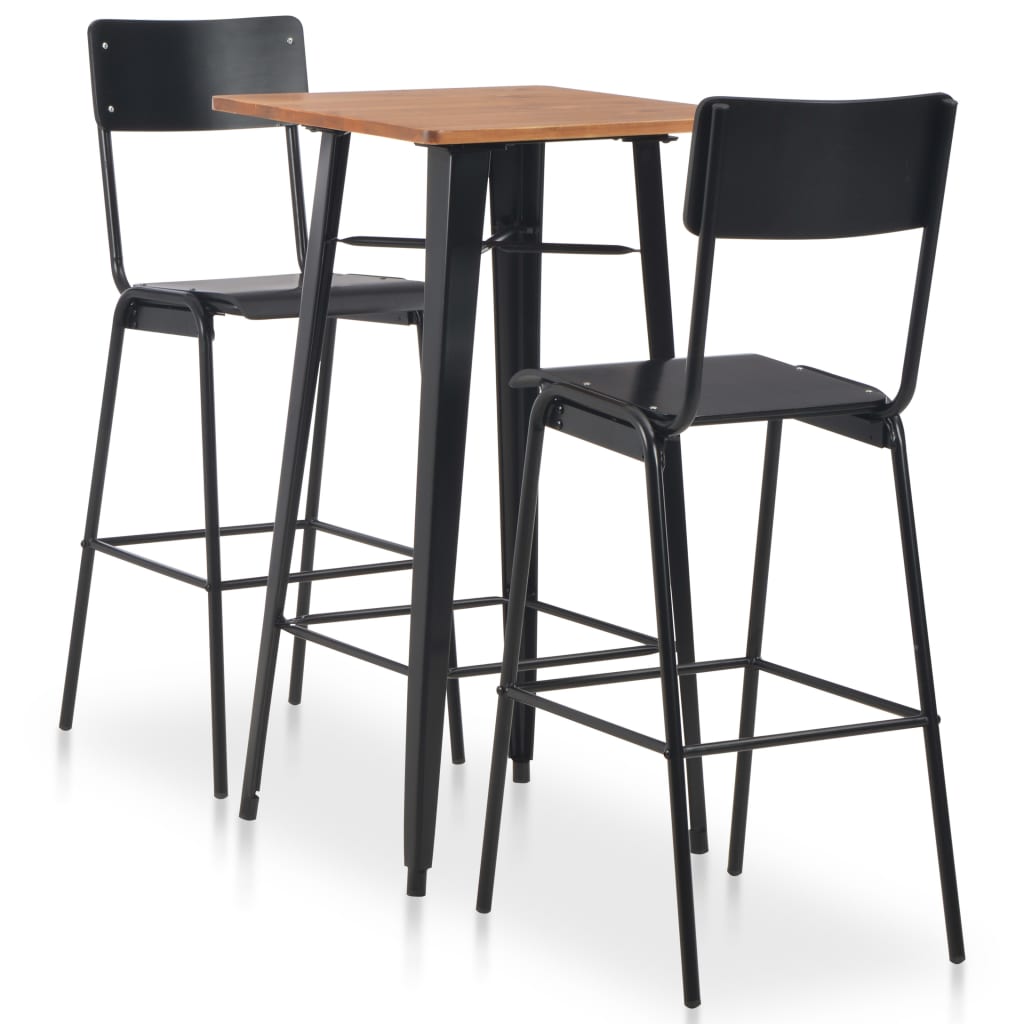 3-delige Barset staal zwart is nu te koop bij PeponiXL, paradijselijk wonen!