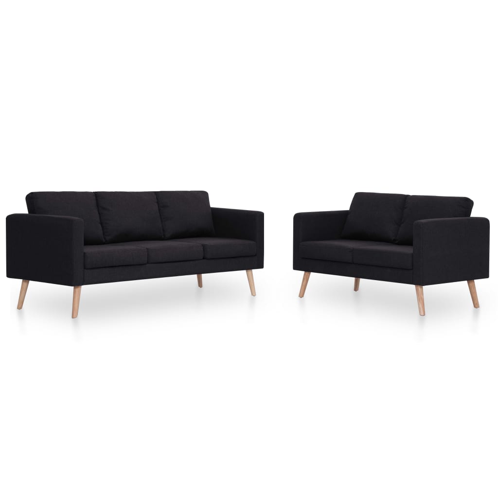 2-delig Bankstel stof zwart is nu te koop bij PeponiXL, paradijselijk wonen!