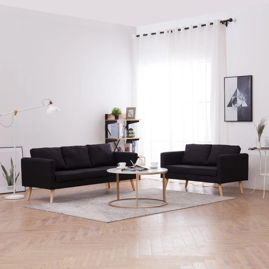 2-delig Bankstel stof zwart is nu te koop bij PeponiXL, paradijselijk wonen!
