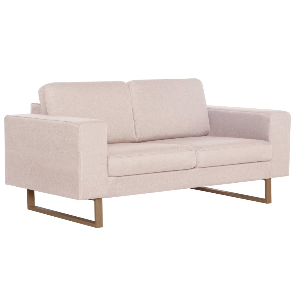 2-delig Bankstel stof crème is nu te koop bij PeponiXL, paradijselijk wonen!