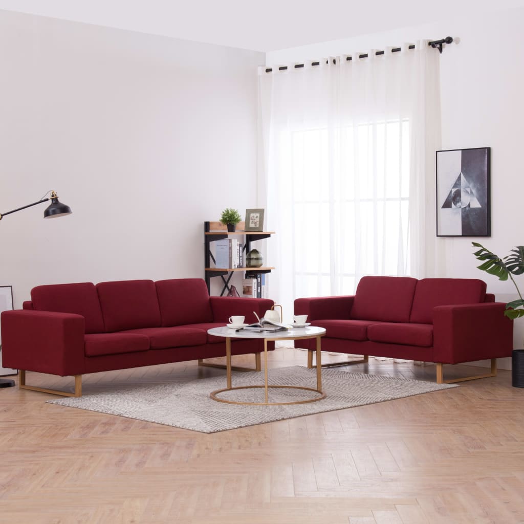 2-delig Bankstel stof wijnrood is nu te koop bij PeponiXL, paradijselijk wonen!