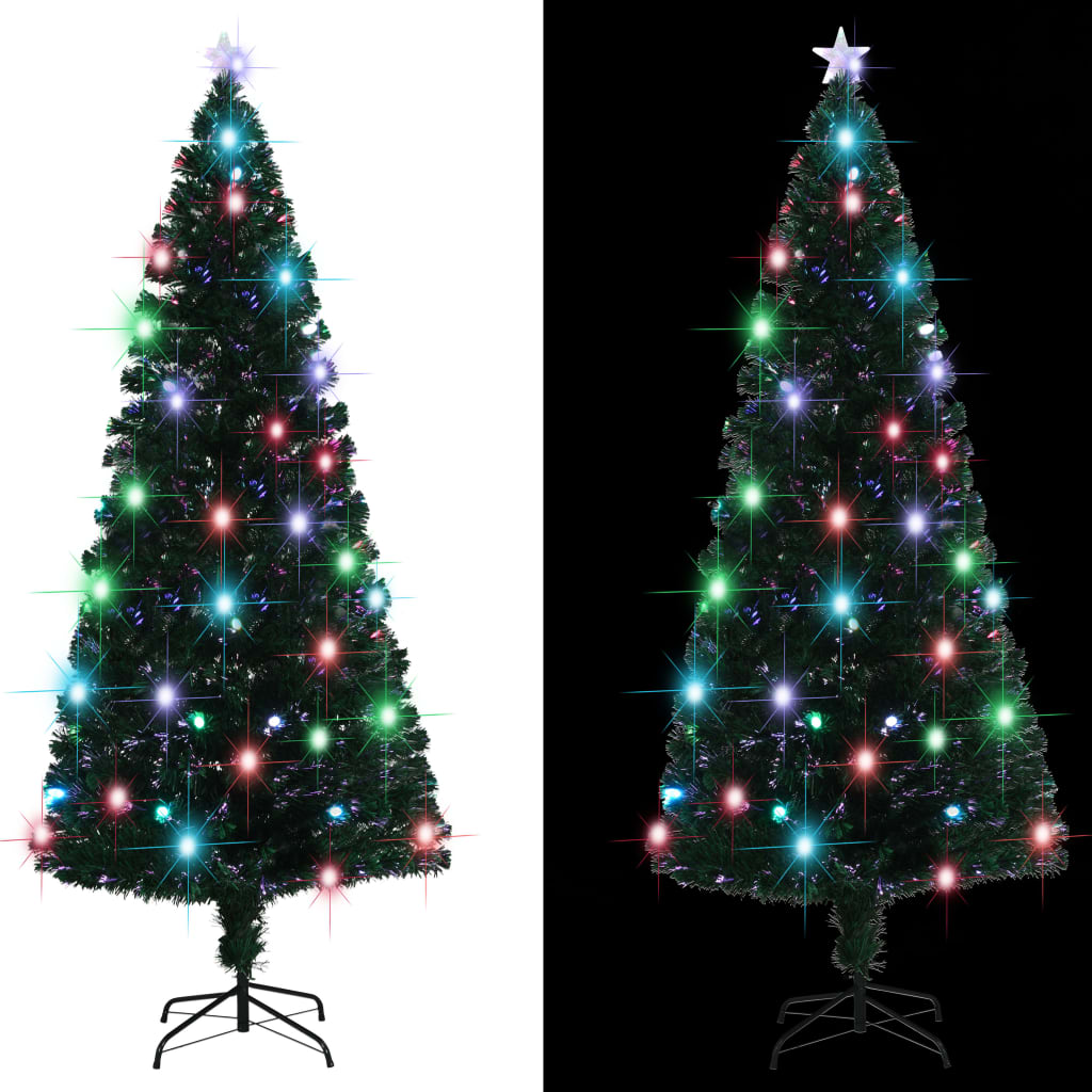Voorverlichte kerstboom met standaard en LED 210 cm glasvezel is nu te koop bij PeponiXL, paradijselijk wonen!