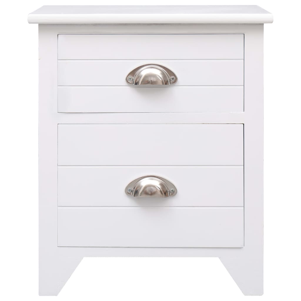 Nachtkastje 38x28x45 cm paulowniahout wit is nu te koop bij PeponiXL, paradijselijk wonen!