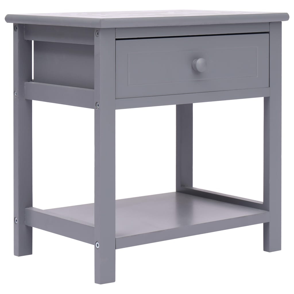 Nachtkastje 2 st 40x29x42 cm paulowniahout grijs is nu te koop bij PeponiXL, paradijselijk wonen!