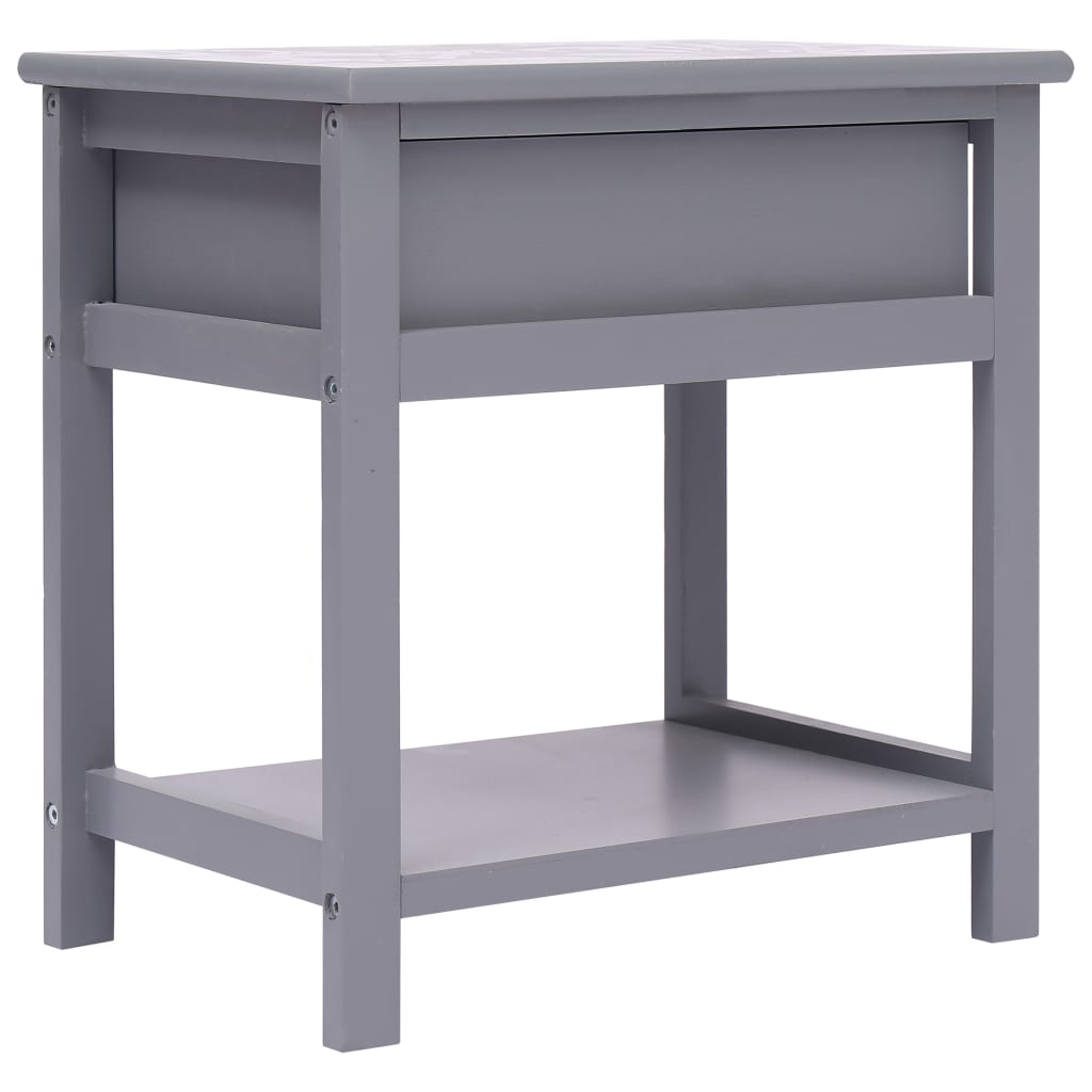 Nachtkastje 2 st 40x29x42 cm paulowniahout grijs is nu te koop bij PeponiXL, paradijselijk wonen!