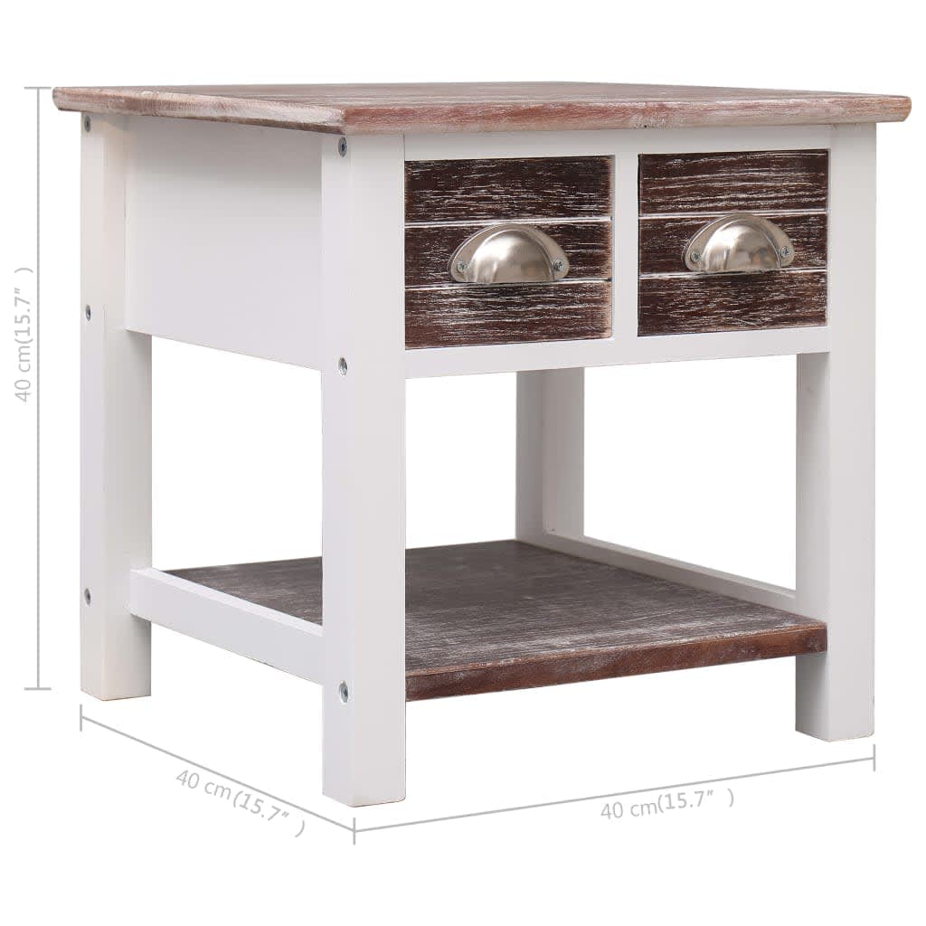 Bijzettafel 40x40x40 cm paulowniahout bruin is nu te koop bij PeponiXL, paradijselijk wonen!