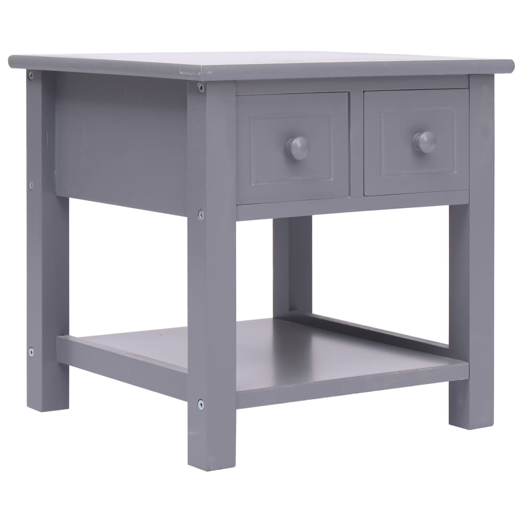 Bijzettafel 40x40x40 cm paulowniahout grijs is nu te koop bij PeponiXL, paradijselijk wonen!