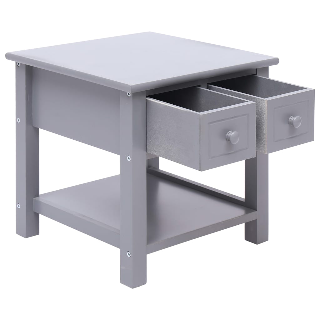 Bijzettafel 40x40x40 cm paulowniahout grijs is nu te koop bij PeponiXL, paradijselijk wonen!