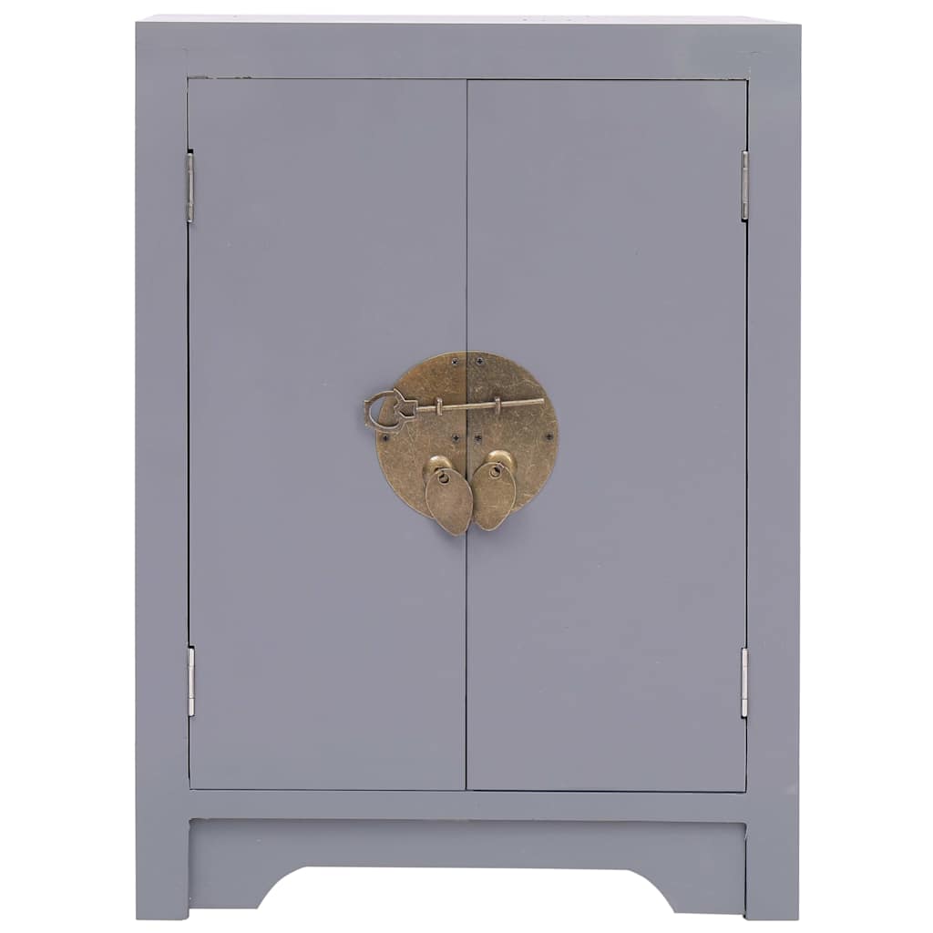 Nachtkastje 38x28x52 cm paulowniahout grijs is nu te koop bij PeponiXL, paradijselijk wonen!