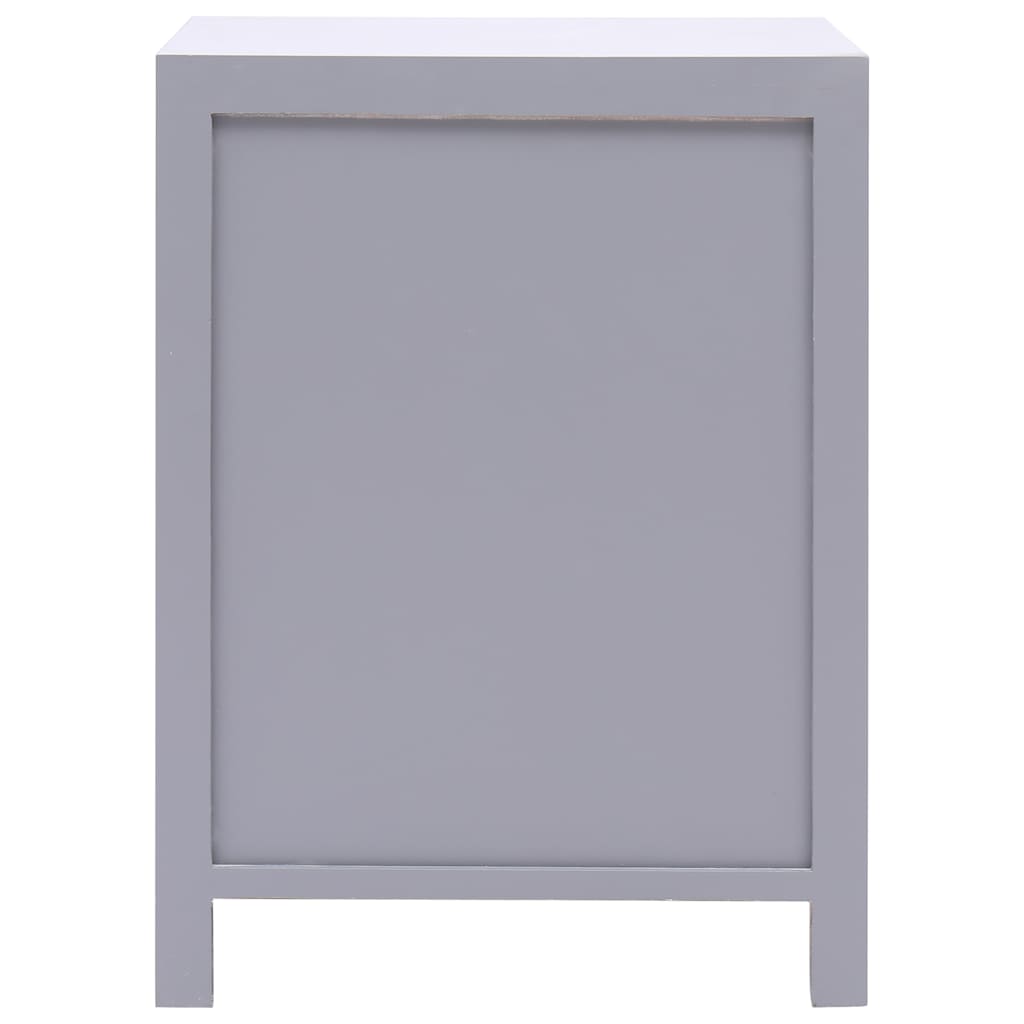 Nachtkastje 38x28x52 cm paulowniahout grijs is nu te koop bij PeponiXL, paradijselijk wonen!