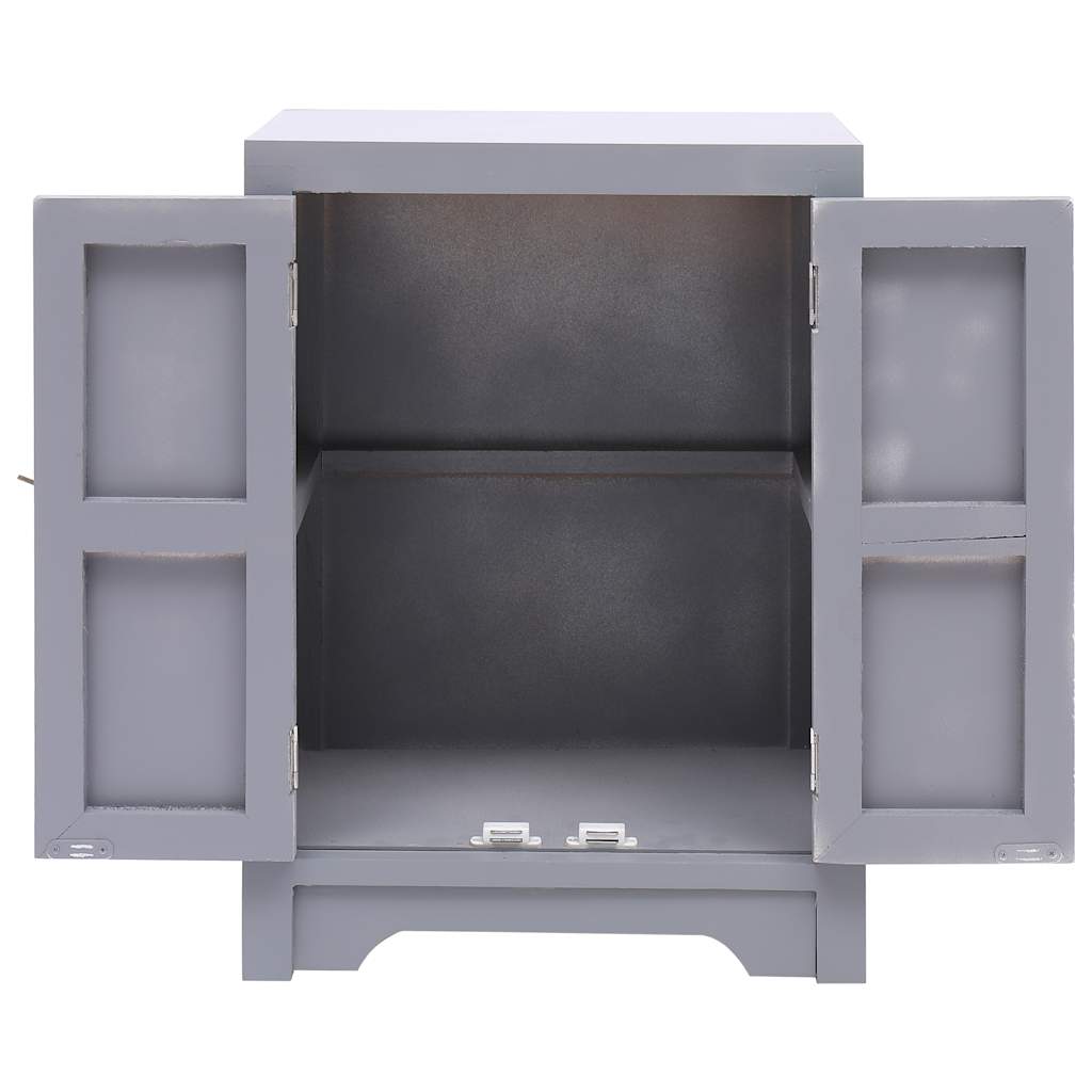 Nachtkastje 38x28x52 cm paulowniahout grijs is nu te koop bij PeponiXL, paradijselijk wonen!