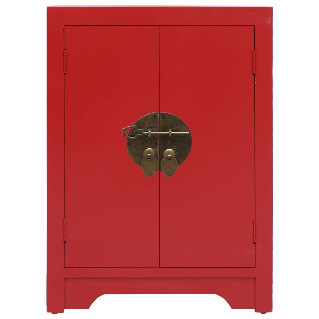 Nachtkastje 38x28x52 cm paulowniahout rood is nu te koop bij PeponiXL, paradijselijk wonen!