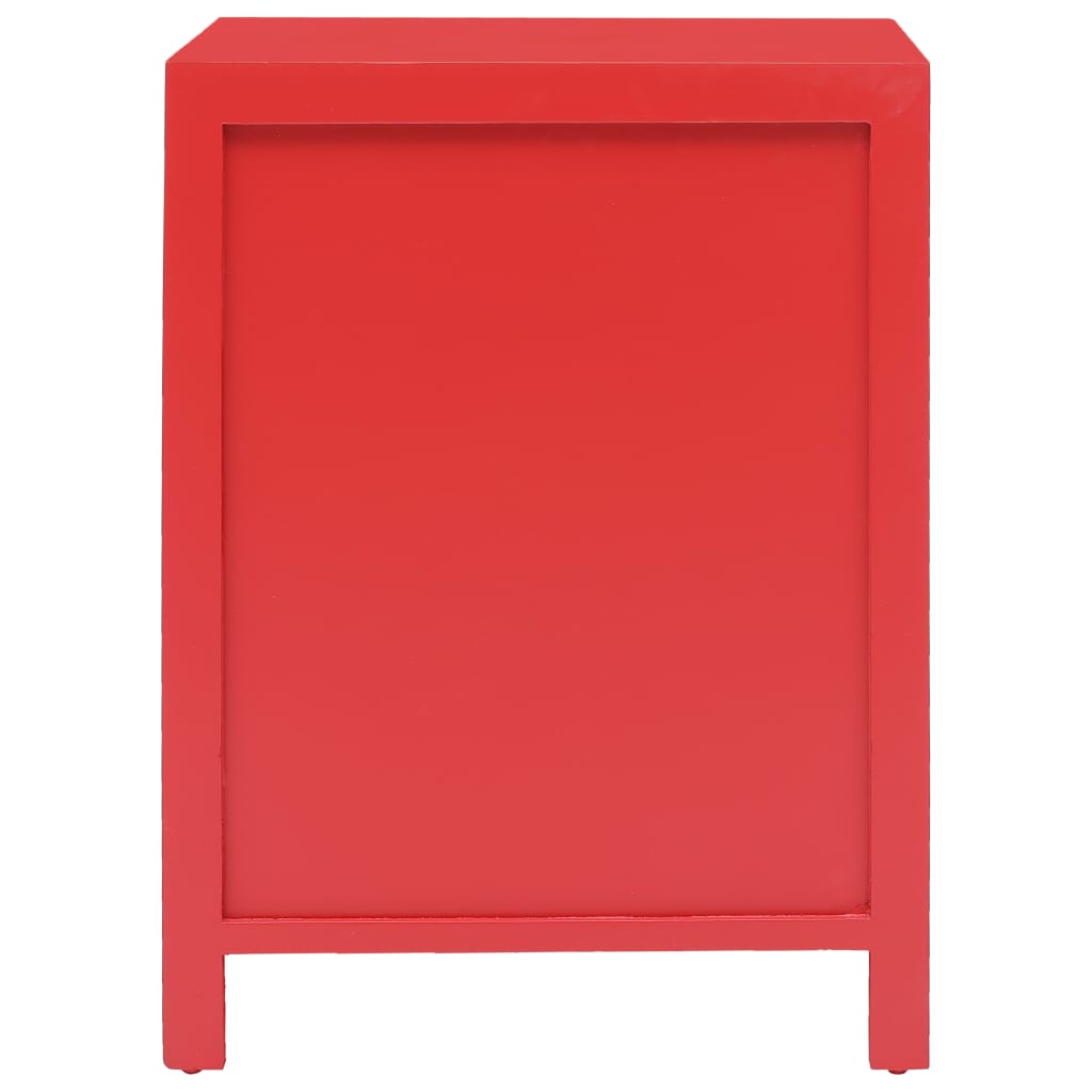 Nachtkastje 38x28x52 cm paulowniahout rood is nu te koop bij PeponiXL, paradijselijk wonen!