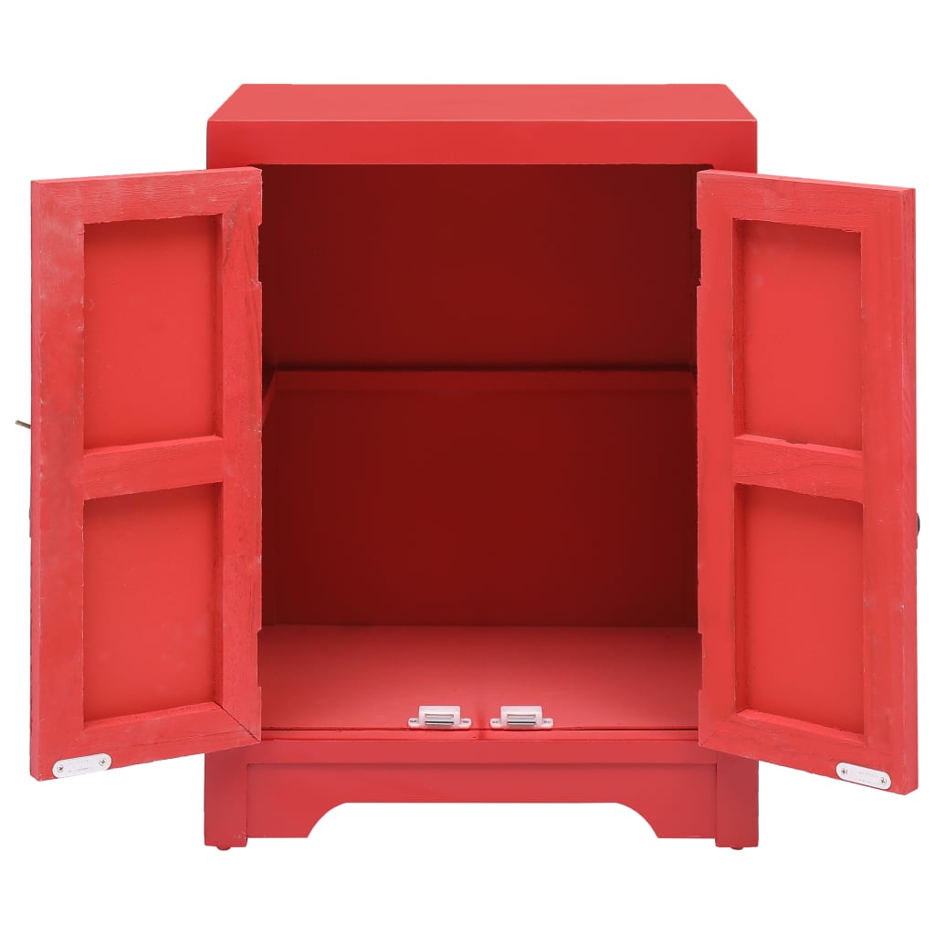 Nachtkastje 38x28x52 cm paulowniahout rood is nu te koop bij PeponiXL, paradijselijk wonen!