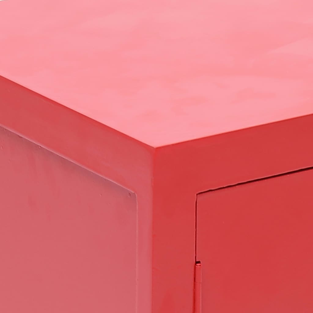 Nachtkastje 38x28x52 cm paulowniahout rood is nu te koop bij PeponiXL, paradijselijk wonen!