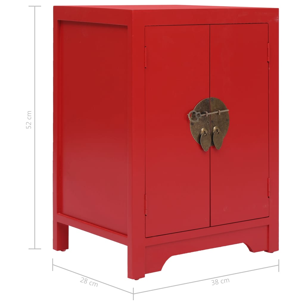 Nachtkastje 38x28x52 cm paulowniahout rood is nu te koop bij PeponiXL, paradijselijk wonen!