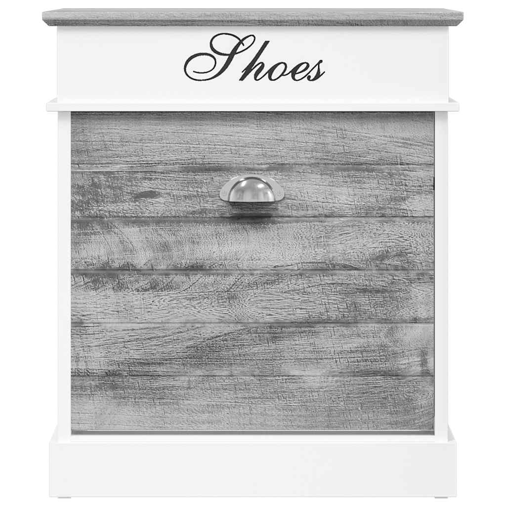 Schoenenkast 50x28x58 cm paulowniahout grijs is nu te koop bij PeponiXL, paradijselijk wonen!
