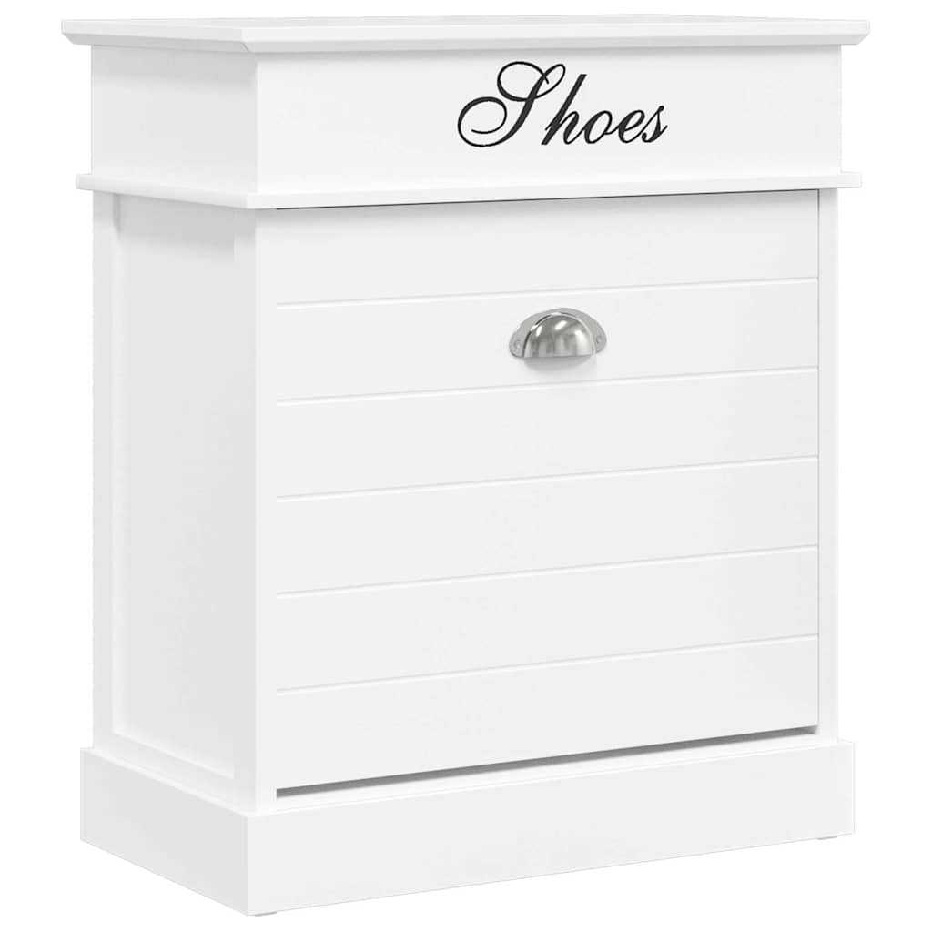 Schoenenkast 50x28x58 cm paulowniahout wit is nu te koop bij PeponiXL, paradijselijk wonen!