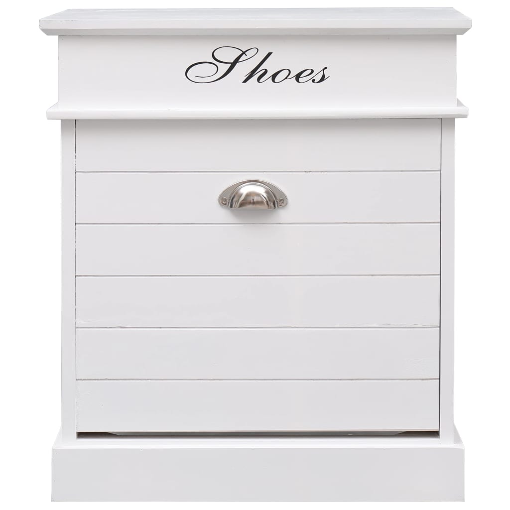 Schoenenkast 50x28x58 cm paulowniahout wit is nu te koop bij PeponiXL, paradijselijk wonen!