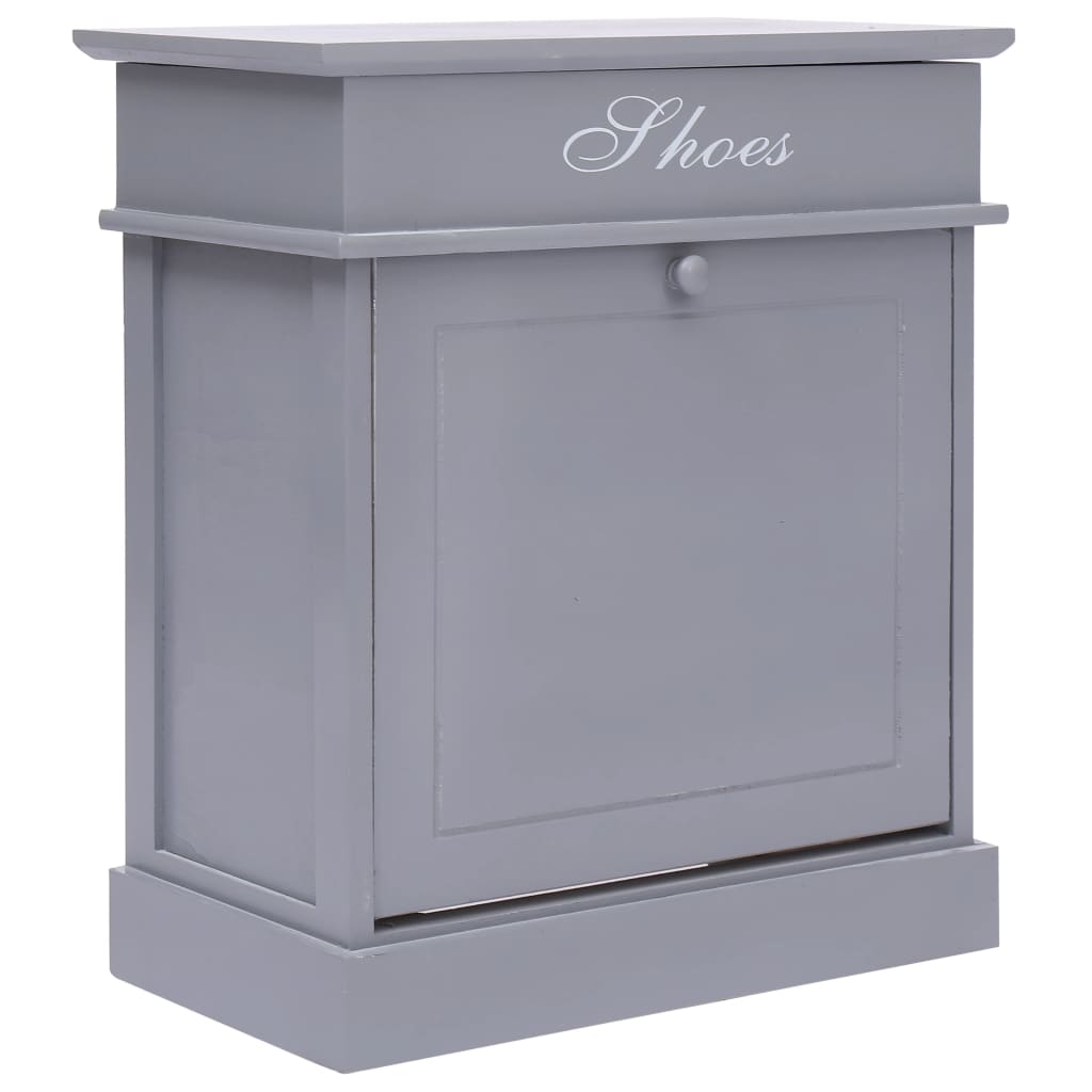 Schoenenkast 50x28x58 cm paulowniahout grijs is nu te koop bij PeponiXL, paradijselijk wonen!