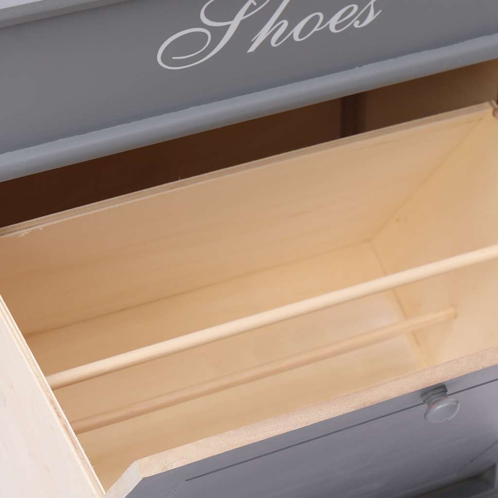 Schoenenkast 50x28x58 cm paulowniahout grijs is nu te koop bij PeponiXL, paradijselijk wonen!
