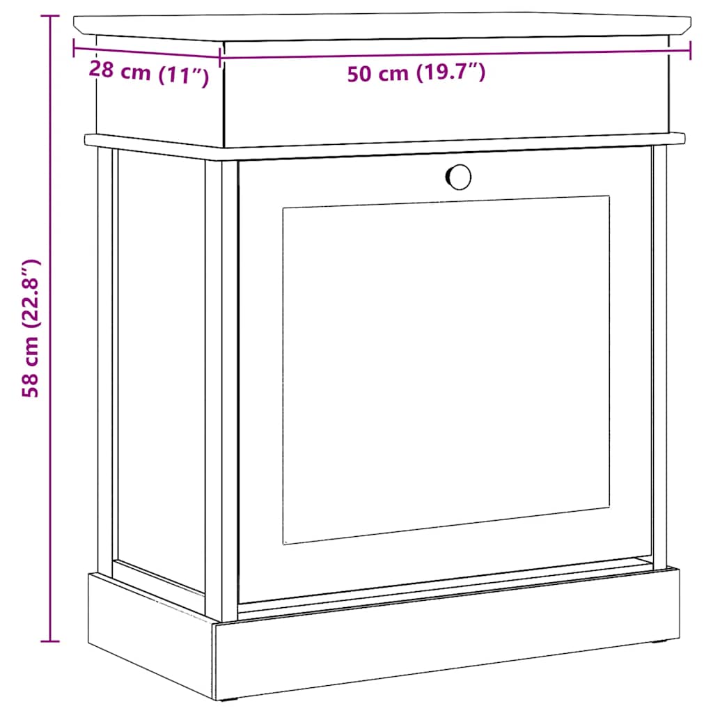 Schoenenkast 50x28x58 cm paulowniahout grijs is nu te koop bij PeponiXL, paradijselijk wonen!