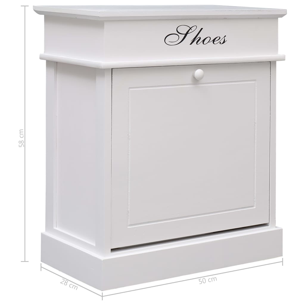 Schoenenkast 50x28x58 cm paulowniahout wit is nu te koop bij PeponiXL, paradijselijk wonen!