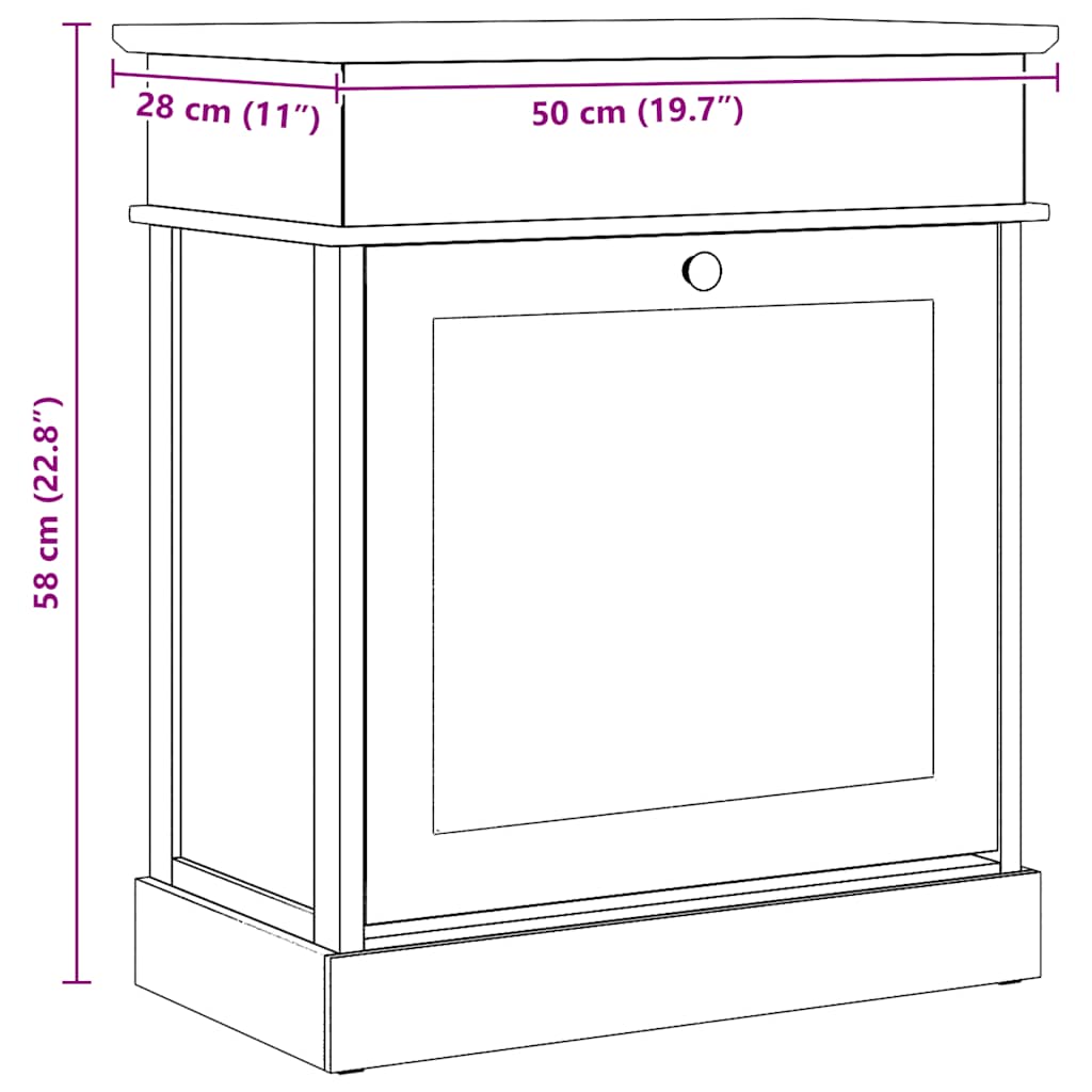 Schoenenkast 50x28x58 cm paulowniahout wit is nu te koop bij PeponiXL, paradijselijk wonen!