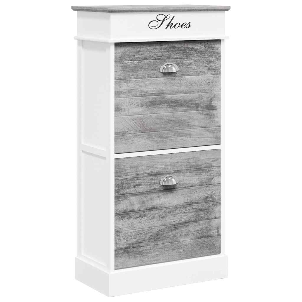 Schoenenkast 50x28x98 cm paulowniahout grijs is nu te koop bij PeponiXL, paradijselijk wonen!