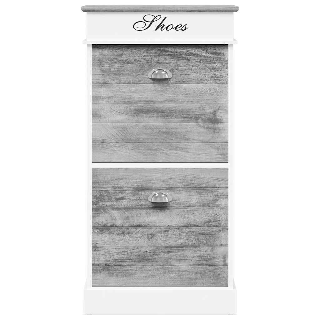 Schoenenkast 50x28x98 cm paulowniahout grijs is nu te koop bij PeponiXL, paradijselijk wonen!