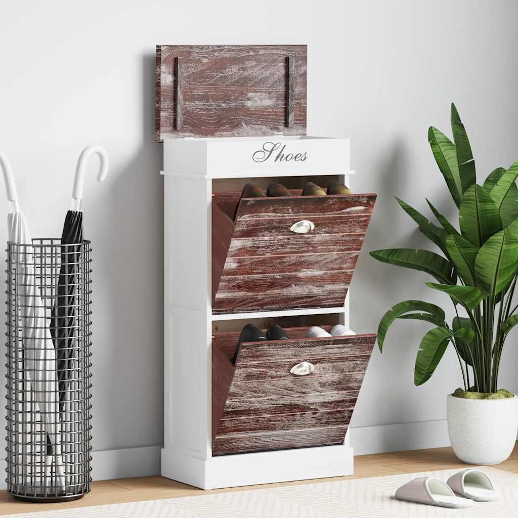 Schoenenkast 50x28x98 cm paulowniahout bruin is nu te koop bij PeponiXL, paradijselijk wonen!