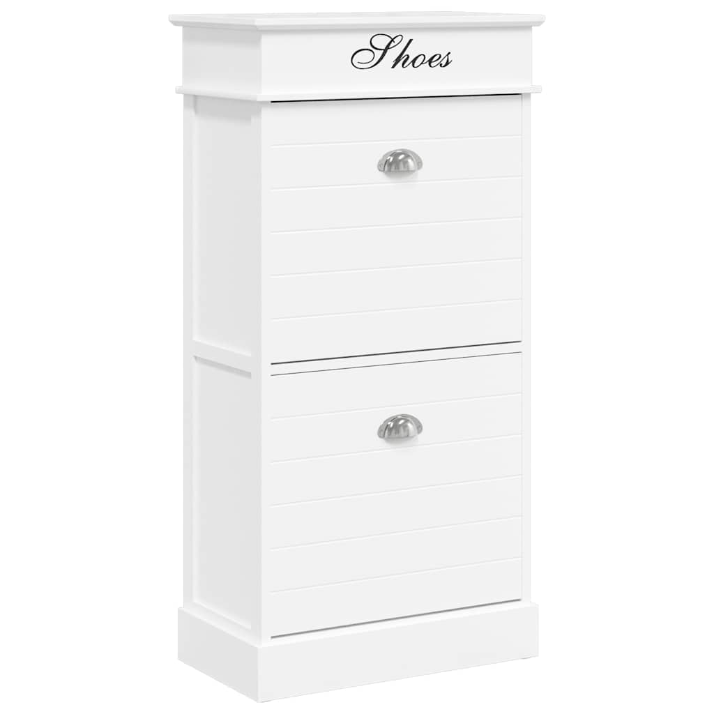 Schoenenkast 50x28x98 cm paulowniahout wit is nu te koop bij PeponiXL, paradijselijk wonen!