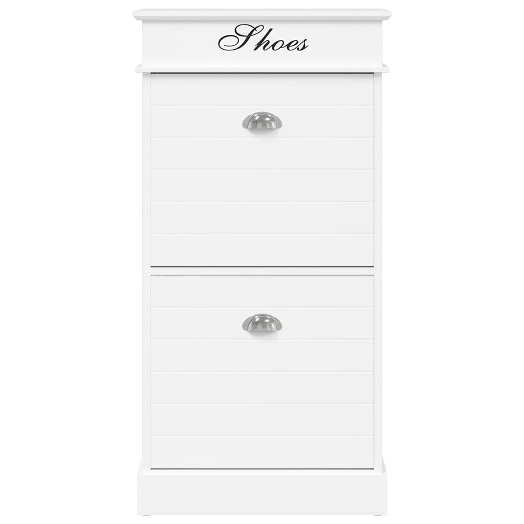 Schoenenkast 50x28x98 cm paulowniahout wit is nu te koop bij PeponiXL, paradijselijk wonen!