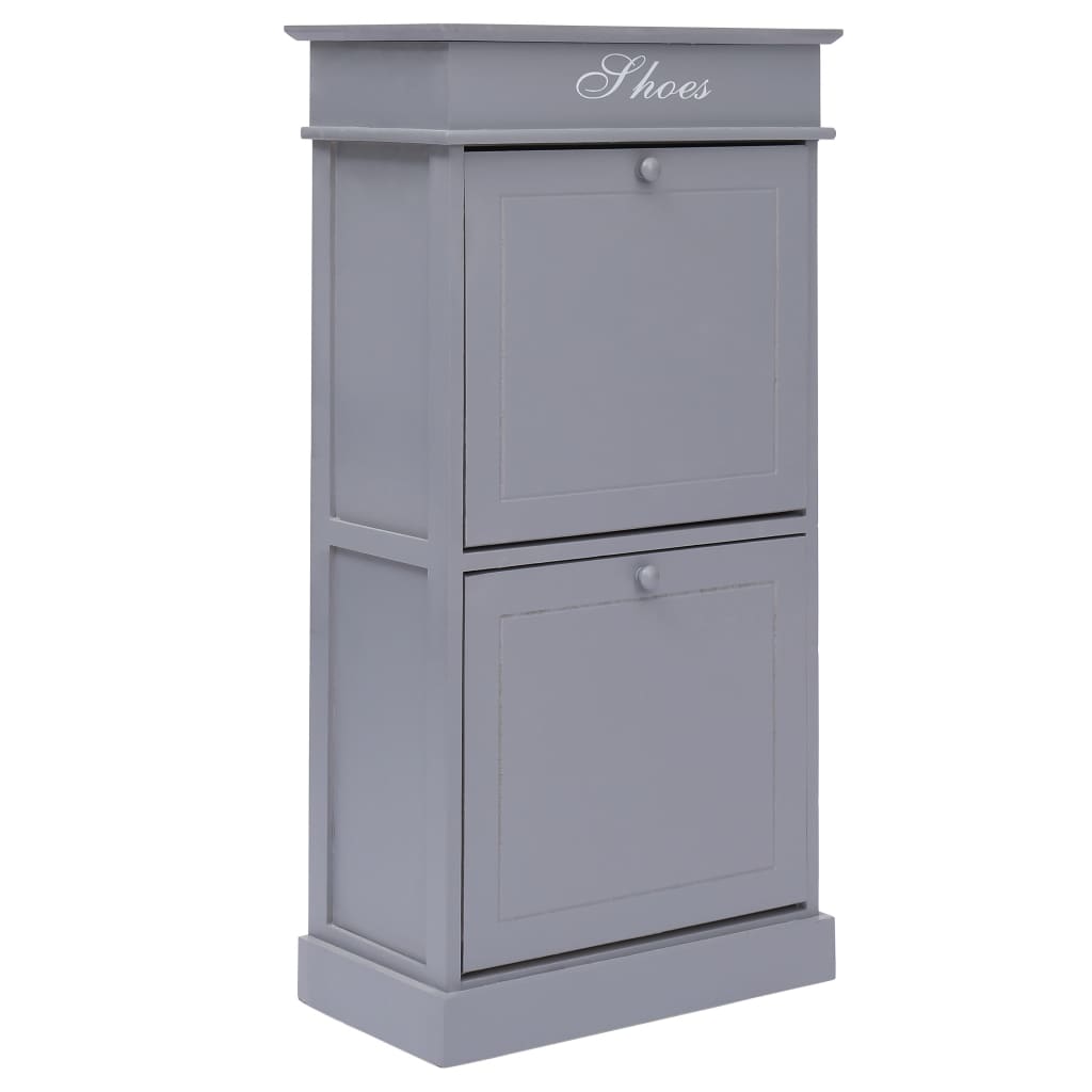 Schoenenkast 50x28x98 cm paulowniahout grijs is nu te koop bij PeponiXL, paradijselijk wonen!