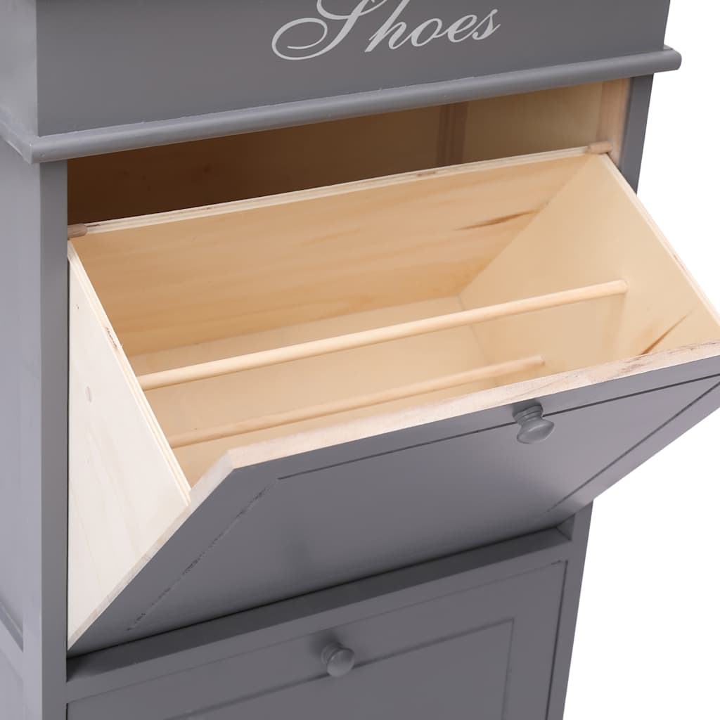 Schoenenkast 50x28x98 cm paulowniahout grijs is nu te koop bij PeponiXL, paradijselijk wonen!