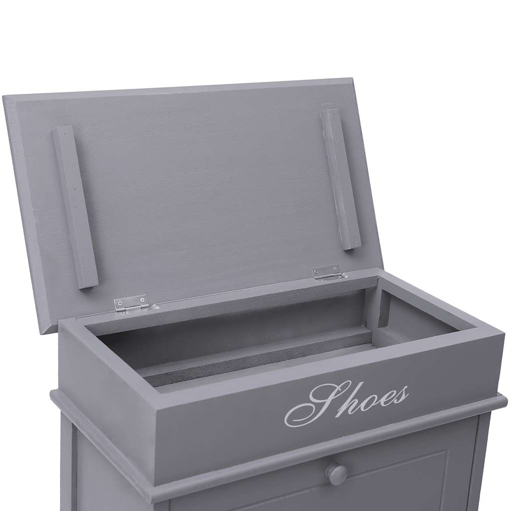 Schoenenkast 50x28x98 cm paulowniahout grijs is nu te koop bij PeponiXL, paradijselijk wonen!